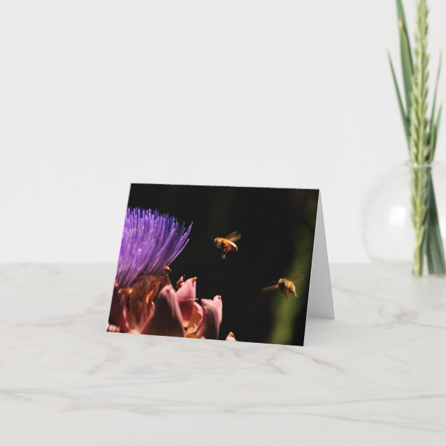Note Carte ou Invite - Bees Pollenate Artichoke (Devant)