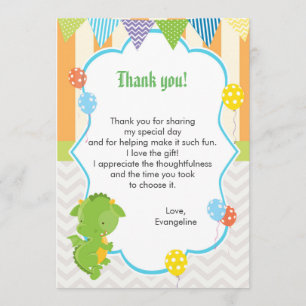 Note de Carte de remerciements Anniversaire de enf