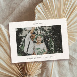 Note de Carte de remerciements de photo minimalist<br><div class="desc">Carte de remerciements mariage minimaliste avec note.</div>