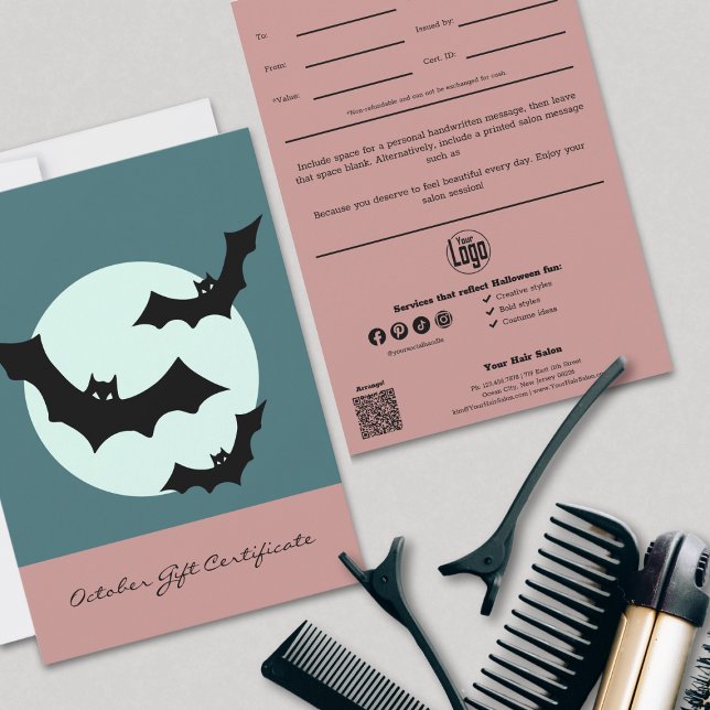 Note de code QR Certificat cadeau Halloween Stylis (QR Code Note Halloween Stylist Gift Certificate)
