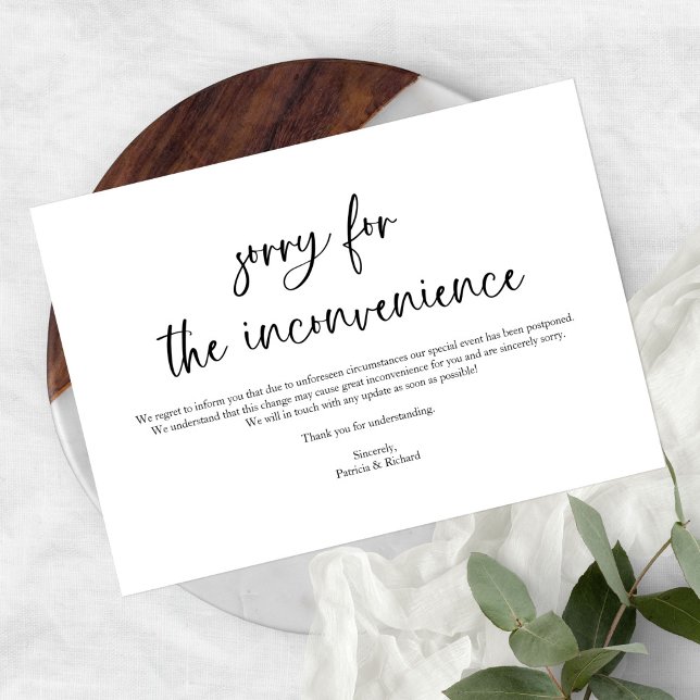 Note de Faire-part d'annulation d'événement modern (Créateur téléchargé)