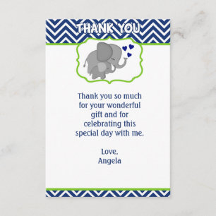 Note de Merci d'amour d'éléphant de Chevron de