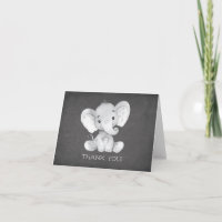 Note de Merci de baby shower d'éléphant de tableau