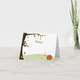 Note de Merci de hibou de Halloween d'automne