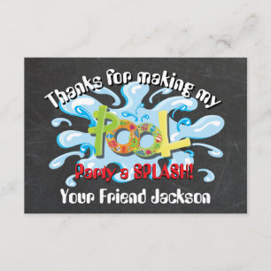 Note de Merci de réception au bord de la piscine