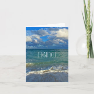 Note de Merci de turquoise de vue de plage d'océan