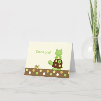 Note de Merci pliée par grenouille de Laguna