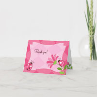 Note de Merci pliée par JARDIN de COCCINELLE