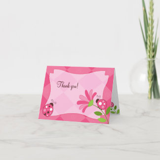 Note de Merci pliée par JARDIN de COCCINELLE