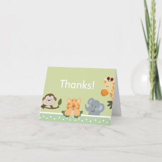 Note de Merci pliée par VERT de SAFARI de JUNGLE