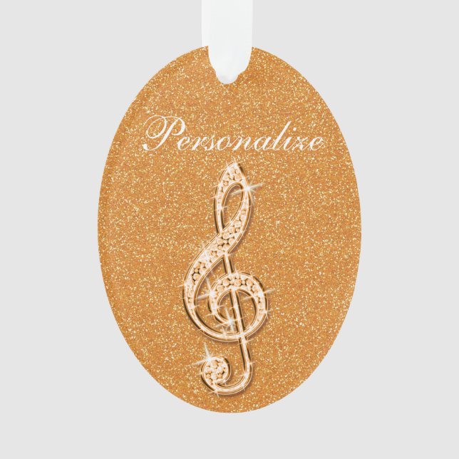 Note de musique diamantée scintillante personnalis (devant)