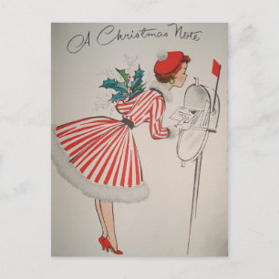 Note de Noël Carte postale Retro Vintage