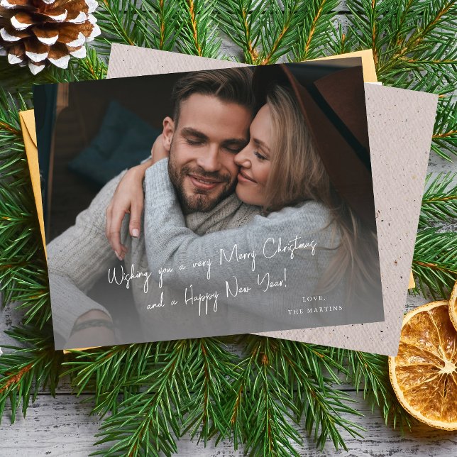 Note de Noël ou de vacances manuscrite et photo à  (Créateur téléchargé)