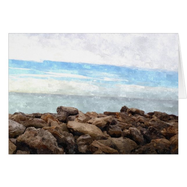 Note de plage d'aquarelle (Devant horizontal)