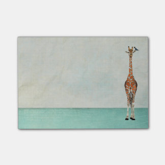 Note de post-it de GIRAFE et d'OISEAU