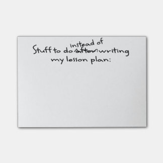 Note de post-it du professeur de temporisation