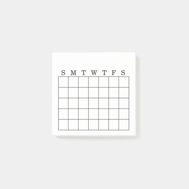 Note de post-it mensuelle de traqueur de (Devant)