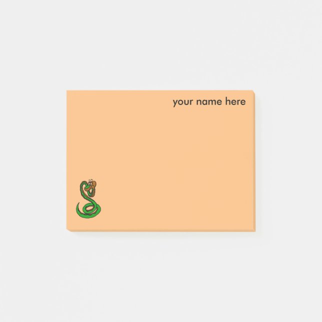 note de post-it personnalisée par serpent de bande (Devant)