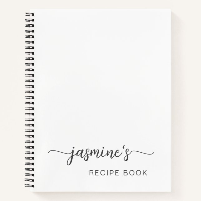 Note de signature de recette de livre blanc simple (Devant)