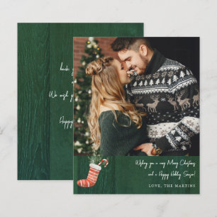 Note de stock en bois rustique vert et de Noël