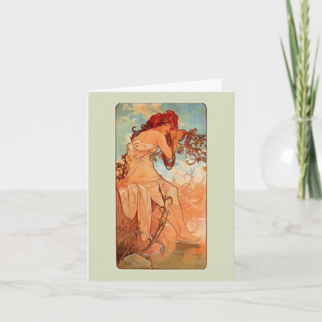 Note d'été Art Nouveau ou Carte de voeux (Devant)