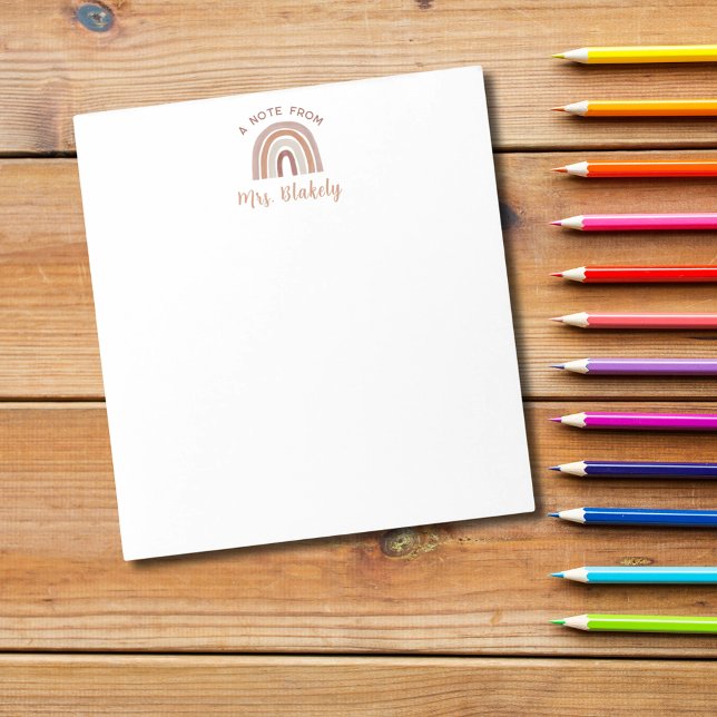 Note Du Bloc-Notes Du Professeur Boho Rainbow (A Note From Boho Rainbow Teacher Notepad
)