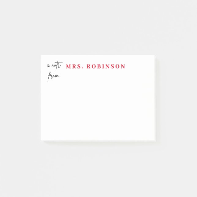 Note Du Crayon De L'Enseignant Post-it Note (Devant)