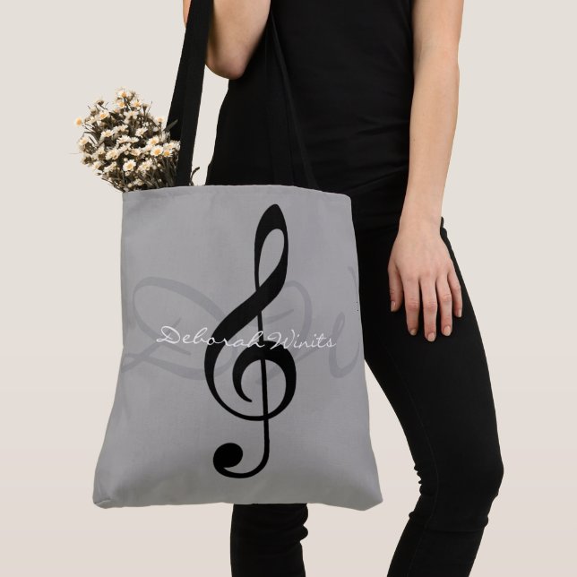 note graphique sur le sac fourre-tout gris avec no (De près)
