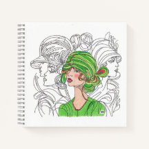 Note Livre Vert Fille Flamme