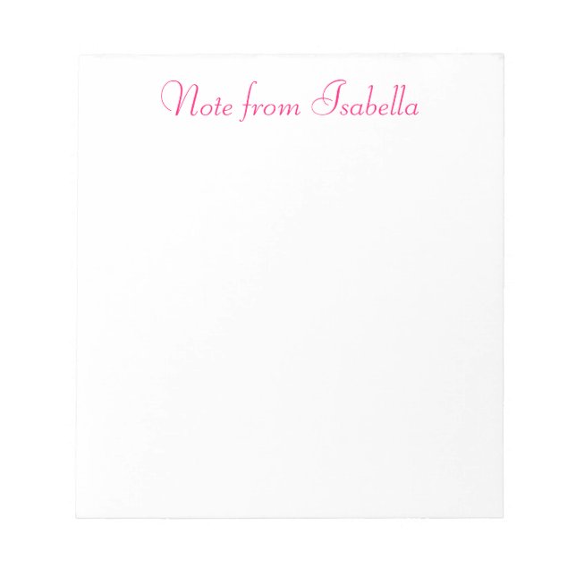 Note personnalisée du Bloc-notes Isabella (Devant)