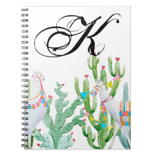 Note personnalisée Livre Boho Llama Bohemian Cactu
