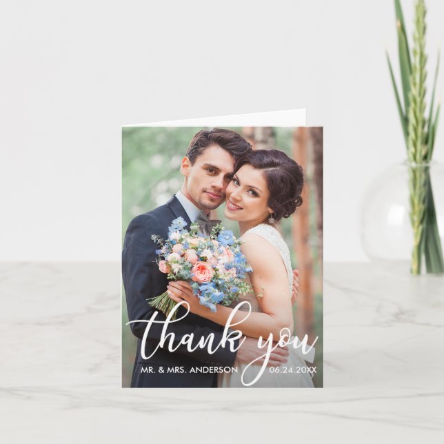Note photo de la mariée de Merci Mariage moderne (Devant)