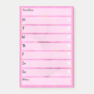 Note Pink Post-It Simple Weekly Planner