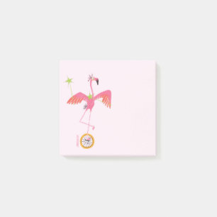 Note Post-IT de Flamant rose Unicycle
