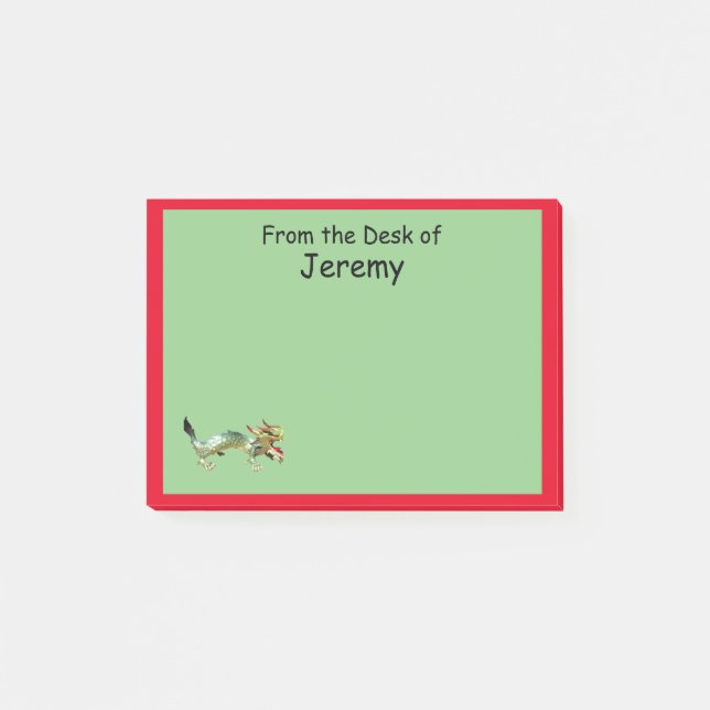 Note Post-it - Dragon et bordure rouge (Devant)