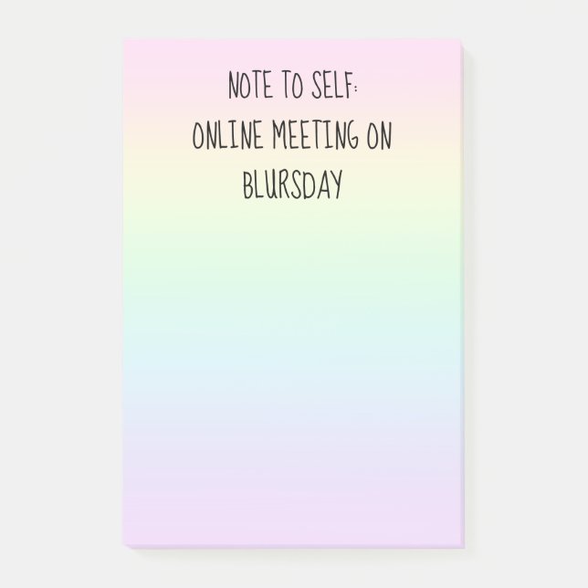 "Note pour soi" Funny Pastel Rainbow Post-it Notes (Devant)