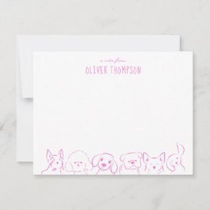 Note Purple De La Carte De Croquis Animal Chien Mi