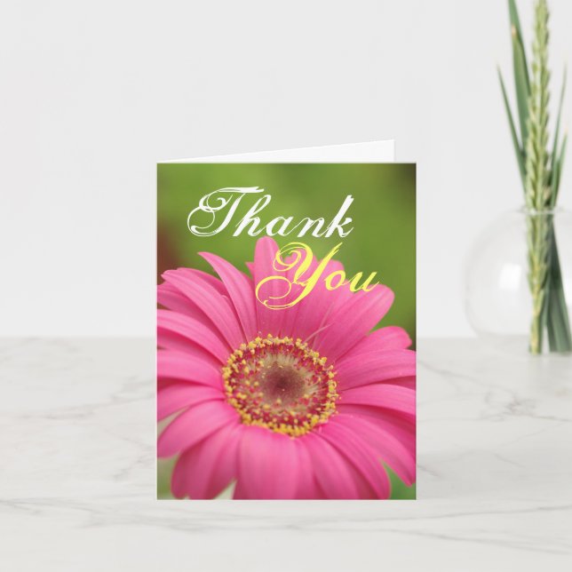 Note rose de Merci de marguerite de Gerbera (Devant)