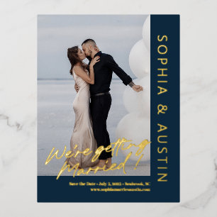 Note simple Mariage FOIL Enregistrer La Date Carte