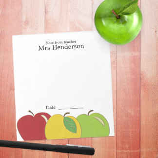 Note sur les pommes du Bloc-notes de l'enseignant