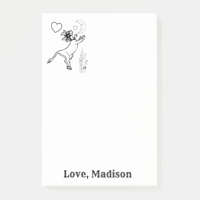 Note Vache Herbe Coloration Post-it Note (Devant)