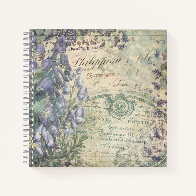 Notebook ou Journal vintage Floral Ephemera (Devant)