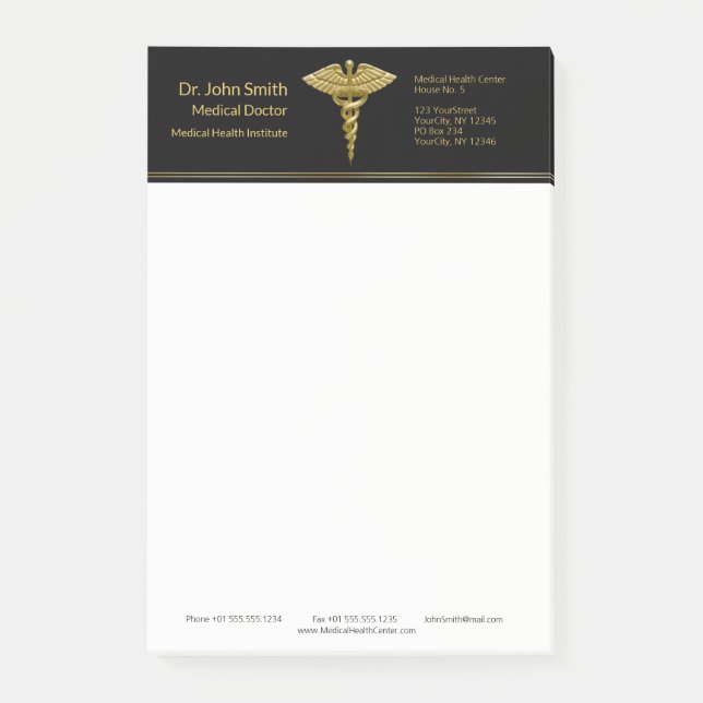 Notes Black Post-it® pour les modèles Médicales cl (Devant)