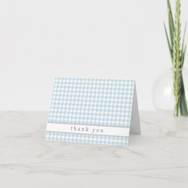 Notes bleues de Merci de motif de pied-de-poule (Devant)