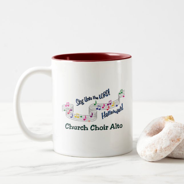 Notes colorées Choir Alto Mug (Avec donut)