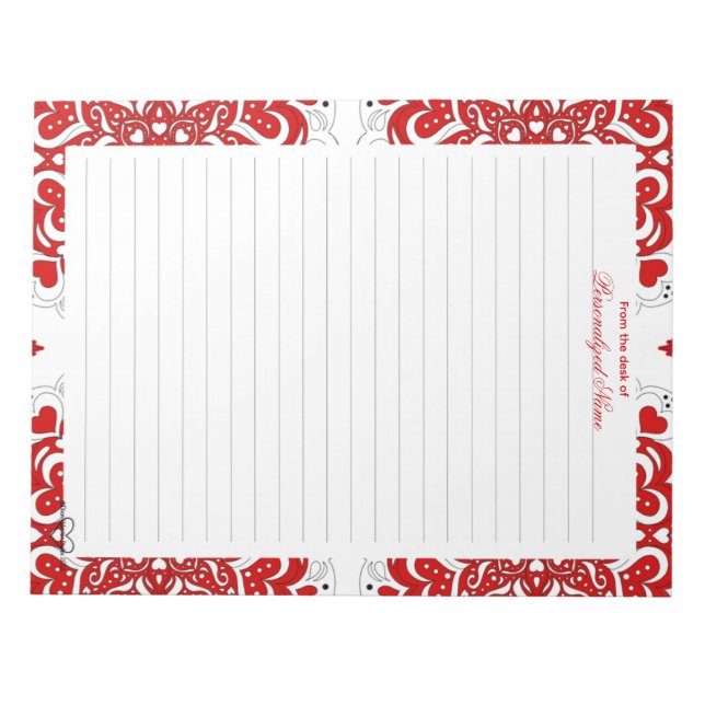 Notes d'amour complexes - Bloc-notes à lignes roug (Devant)