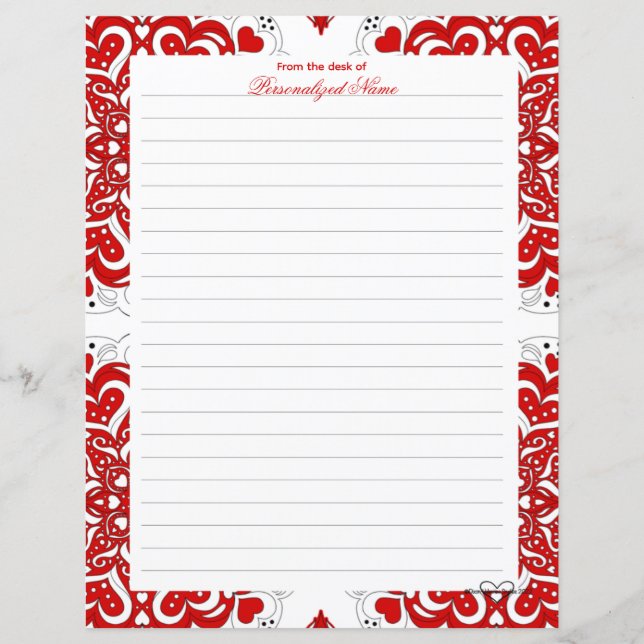 Notes d'amour complexes - Feuille de papier rouge (Devant)