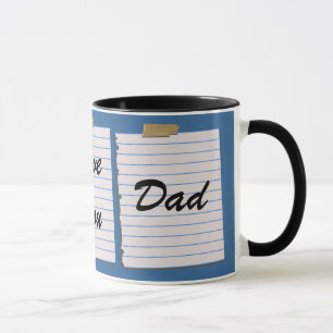 Notes d'amour pour la tasse de papa