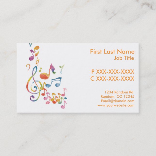 Notes d'aquarelle personnalisables cartes de visit (Devant)