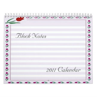 Notes de blocs de tulipes 2011 Calendrier